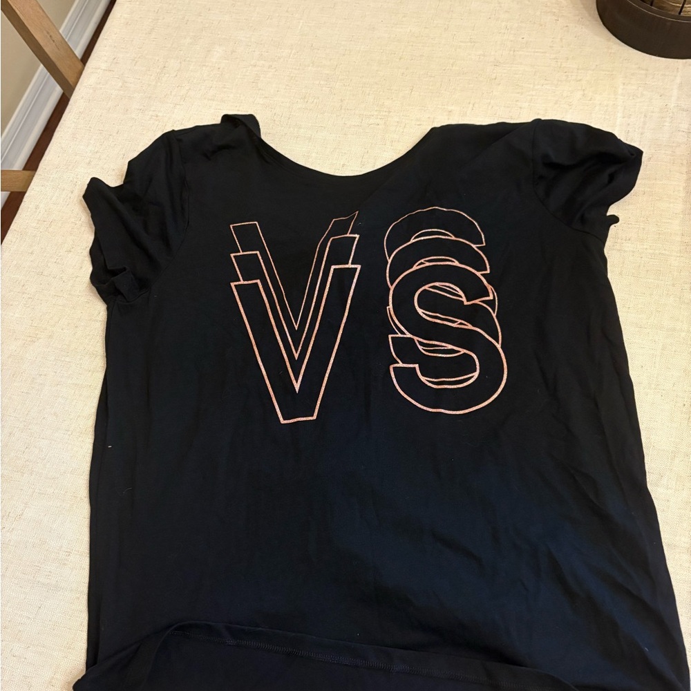Victoria's Secret Black Tee with Orange VS Logo